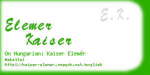 elemer kaiser business card
